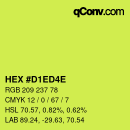 Color code: HEX #D1ED4E | qconv.com