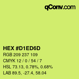 カラーコード: HEX #D1ED6D | qconv.com