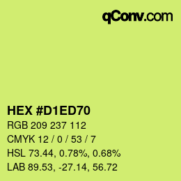 Color code: HEX #D1ED70 | qconv.com