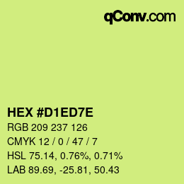 カラーコード: HEX #D1ED7E | qconv.com