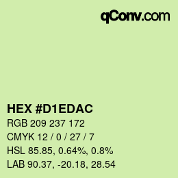 カラーコード: HEX #D1EDAC | qconv.com