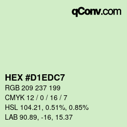 Color code: HEX #D1EDC7 | qconv.com