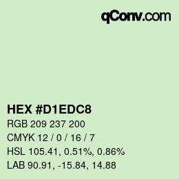 カラーコード: HEX #D1EDC8 | qconv.com