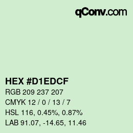 Color code: HEX #D1EDCF | qconv.com