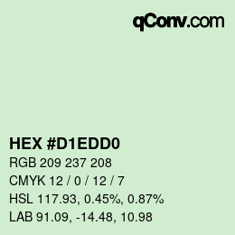 カラーコード: HEX #D1EDD0 | qconv.com