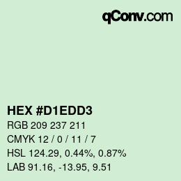 カラーコード: HEX #D1EDD3 | qconv.com