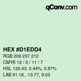 カラーコード: HEX #D1EDD4 | qconv.com