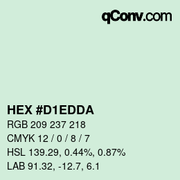 カラーコード: HEX #D1EDDA | qconv.com