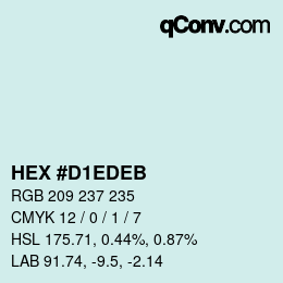 Color code: HEX #D1EDEB | qconv.com