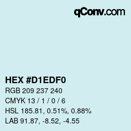 Color code: HEX #D1EDF0 | qconv.com