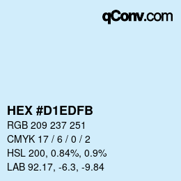 Color code: HEX #D1EDFB | qconv.com