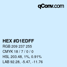 Color code: HEX #D1EDFF | qconv.com