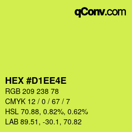 Color code: HEX #D1EE4E | qconv.com