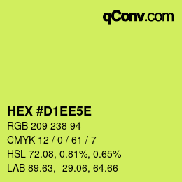 颜色代码: HEX #D1EE5E | qconv.com