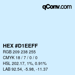 カラーコード: HEX #D1EEFF | qconv.com