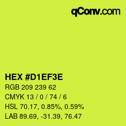 Color code: HEX #D1EF3E | qconv.com