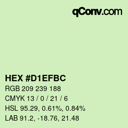 Color code: HEX #D1EFBC | qconv.com