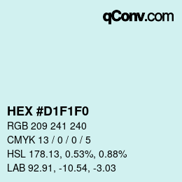 Color code: HEX #D1F1F0 | qconv.com