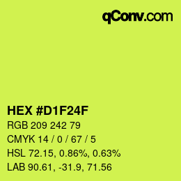 Color code: HEX #D1F24F | qconv.com