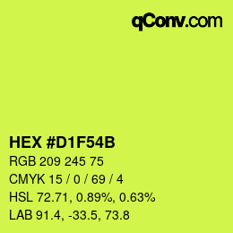 カラーコード: HEX #D1F54B | qconv.com