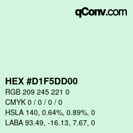 Color code: HEX #D1F5DD00 | qconv.com