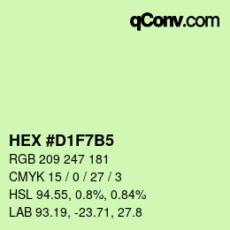 カラーコード: HEX #D1F7B5 | qconv.com