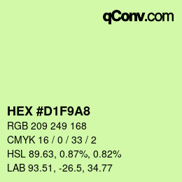 Color code: HEX #D1F9A8 | qconv.com