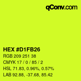 カラーコード: HEX #D1FB26 | qconv.com