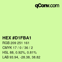 Color code: HEX #D1FBA1 | qconv.com