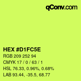 カラーコード: HEX #D1FC5E | qconv.com