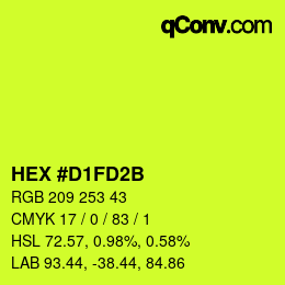 颜色代码: HEX #D1FD2B | qconv.com