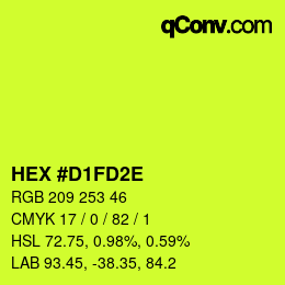 Color code: HEX #D1FD2E | qconv.com