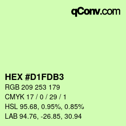 カラーコード: HEX #D1FDB3 | qconv.com