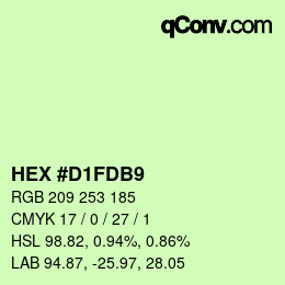 カラーコード: HEX #D1FDB9 | qconv.com