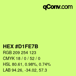 カラーコード: HEX #D1FE7B | qconv.com