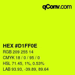 Color code: HEX #D1FF0E | qconv.com