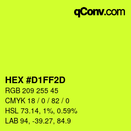 Color code: HEX #D1FF2D | qconv.com