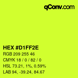 Color code: HEX #D1FF2E | qconv.com
