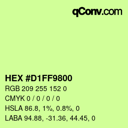 Farbcode: HEX #D1FF9800 | qconv.com