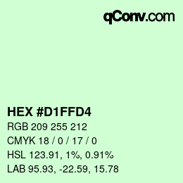 Color code: HEX #D1FFD4 | qconv.com