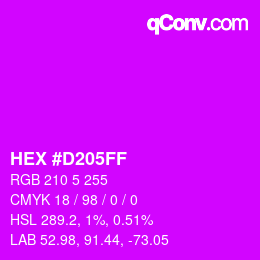 Color code: HEX #D205FF | qconv.com