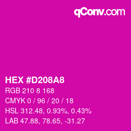 カラーコード: HEX #D208A8 | qconv.com
