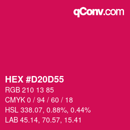 カラーコード: HEX #D20D55 | qconv.com
