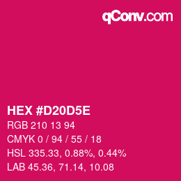 Color code: HEX #D20D5E | qconv.com