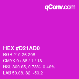 Color code: HEX #D21AD0 | qconv.com
