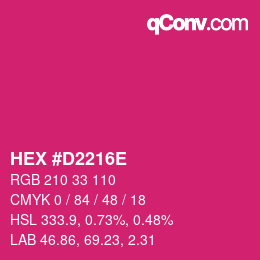 Color code: HEX #D2216E | qconv.com