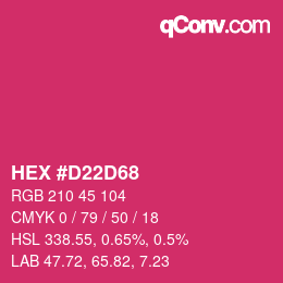 颜色代码: HEX #D22D68 | qconv.com