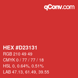 Color code: HEX #D23131 | qconv.com