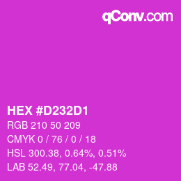 颜色代码: HEX #D232D1 | qconv.com