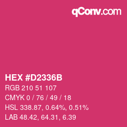 Color code: HEX #D2336B | qconv.com
